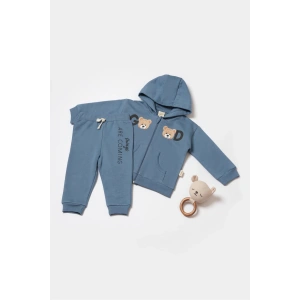 Bebek Kapüşonlu Ceket ve Pantolon Takımı, %100 Organik Pamuk, Bebek ve Yenidoğan Serisi - CSY8005