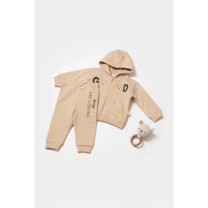 Bebek Kapüşonlu Ceket ve Pantolon Takımı, %100 Organik Pamuk, Bebek ve Yenidoğan Serisi - CSY8007