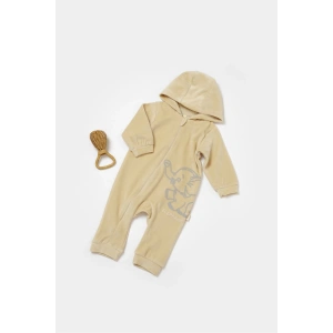 Bebek Kapüşonlu Fermuarlı Tulum, %80 Organik Pamuk & %20 Polyester, Bebek ve Yenidoğan Serisi - CSYK6042