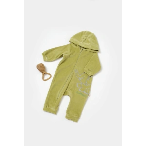 Bebek Kapüşonlu Fermuarlı Tulum, %80 Organik Pamuk & %20 Polyester, Bebek ve Yenidoğan Serisi - CSYK6043