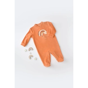 Bebek Star Kadife Ayaklı Tulum, %80 Organik Pamuk & %20 Polyester, Bebek ve Yenidoğan Serisi - CSYK6003