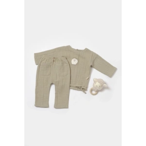 Bebek Uzun Kollu Tişört ve Pantolon Takım, %100 Pamuk, Bebek ve Yenidoğan Serisi - CSYM7025