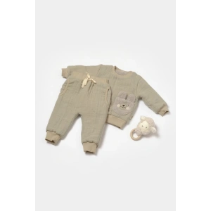 Bebek Uzun Kollu Tişört ve Pantolon Takım, %100 Pamuk, Bebek ve Yenidoğan Serisi - CSYM7028