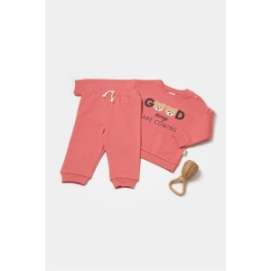 Bebek Uzun Kollu Tişört ve Pantolon Takımı, %100 Organik Pamuk, Bebek ve Yenidoğan Serisi - CSY8010
