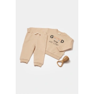 Bebek Uzun Kollu Tişört ve Pantolon Takımı, %100 Organik Pamuk, Bebek ve Yenidoğan Serisi - CSY8011