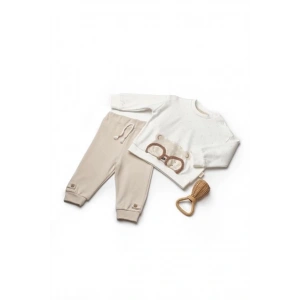 Bebek Uzun Kollu Tişört ve Pantolon Takımı, %100 Organik Pamuk, Bebek ve Yenidoğan Serisi - CSY8111