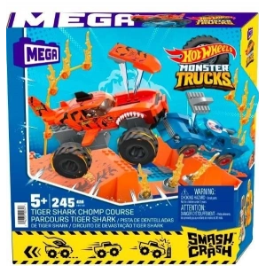 HKF88 MEGA™ Hot Wheels® Smash n Crash Tiger Shark Çarpışma Seti 245 parça +5 yaş