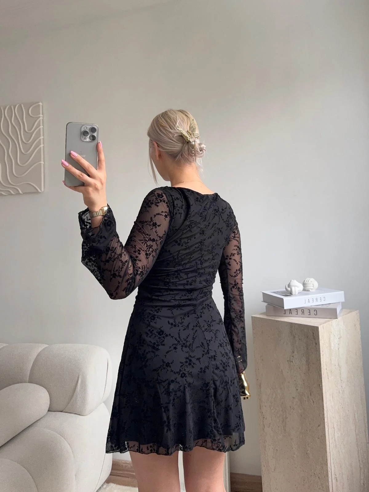 Elegance Dantel Elbise - SİYAH