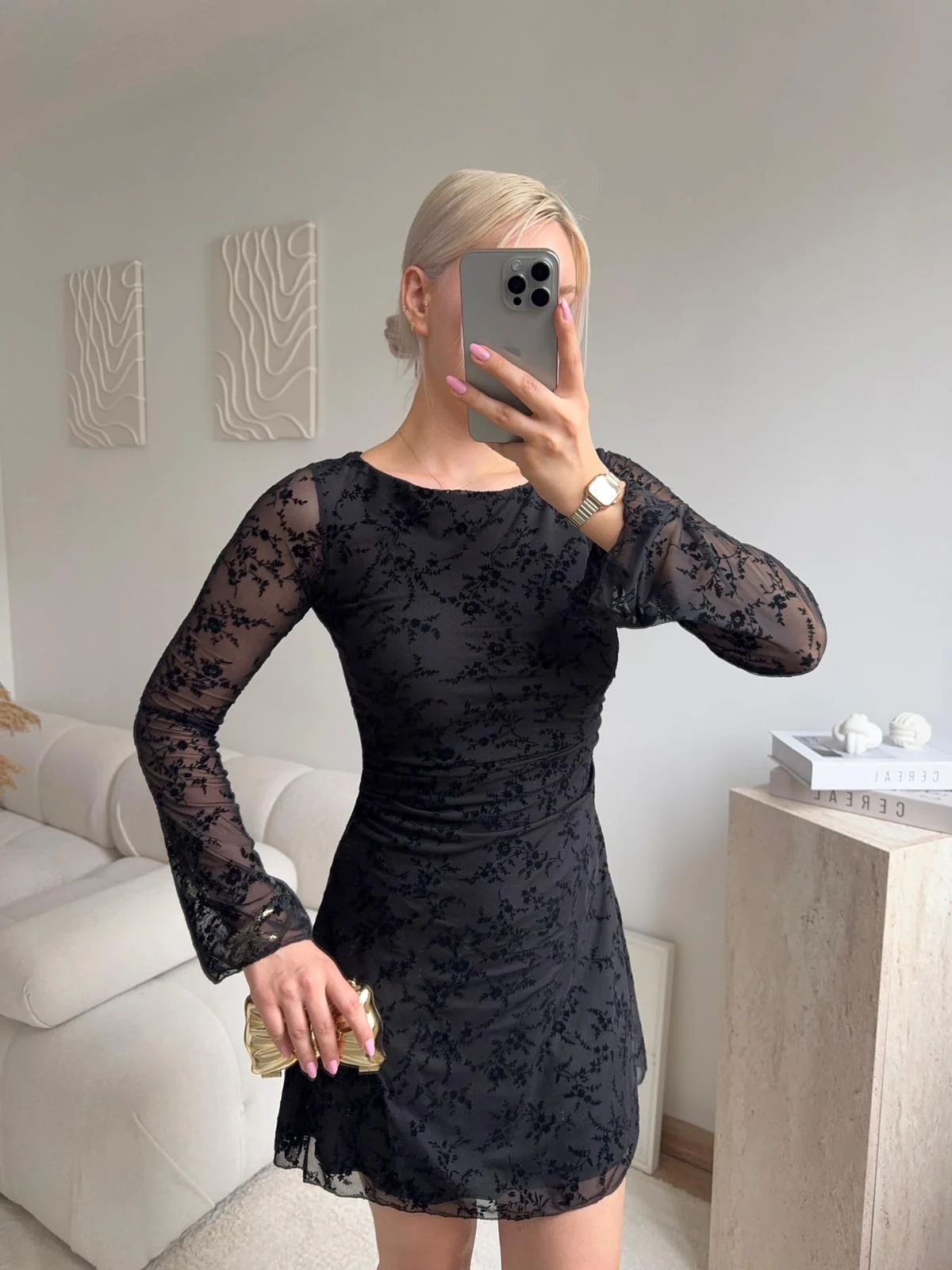 Elegance Dantel Elbise - SİYAH