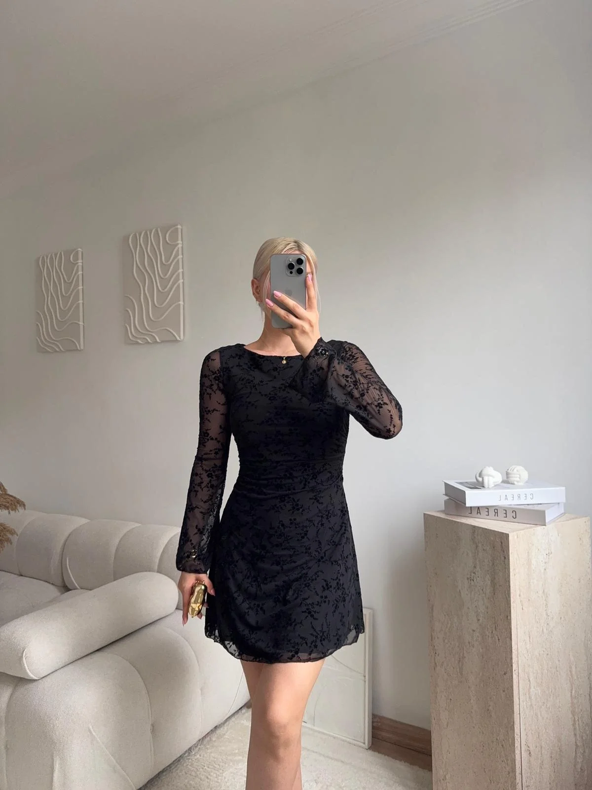 Elegance Dantel Elbise - SİYAH