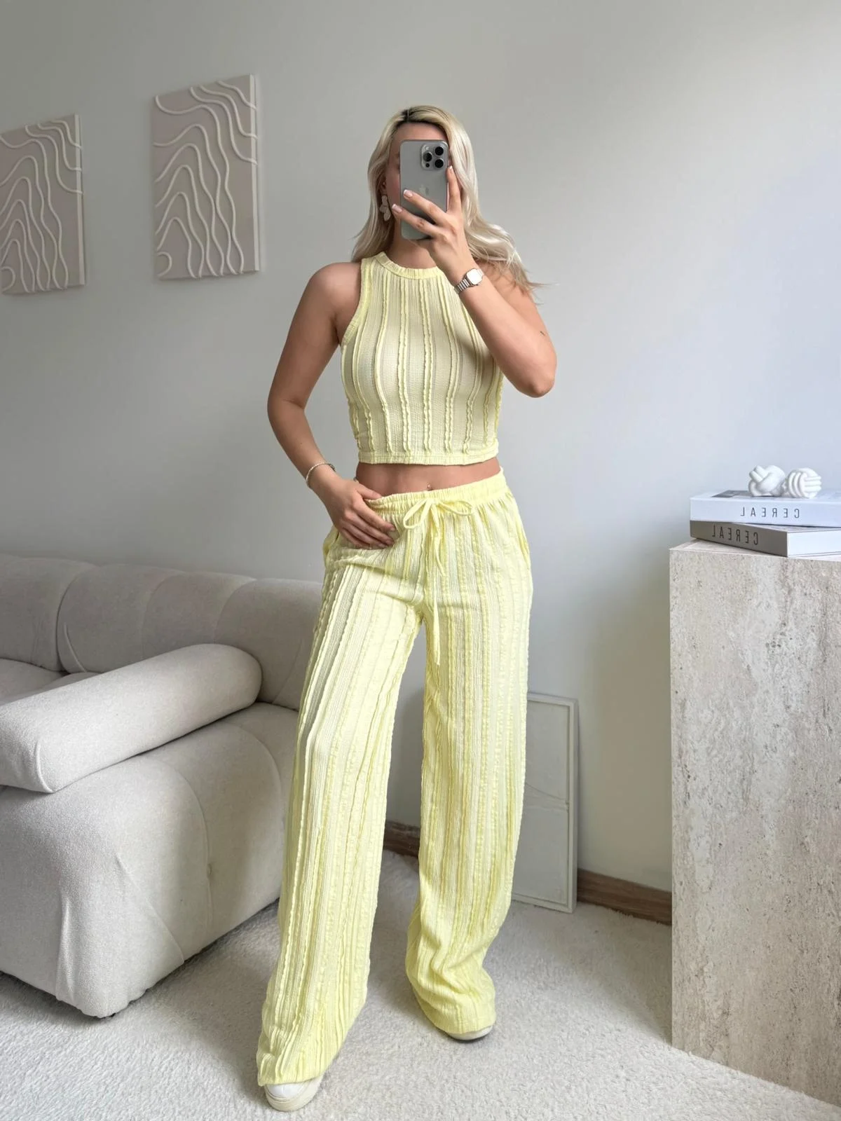 Halter Fitilli İkili Takım - SARI