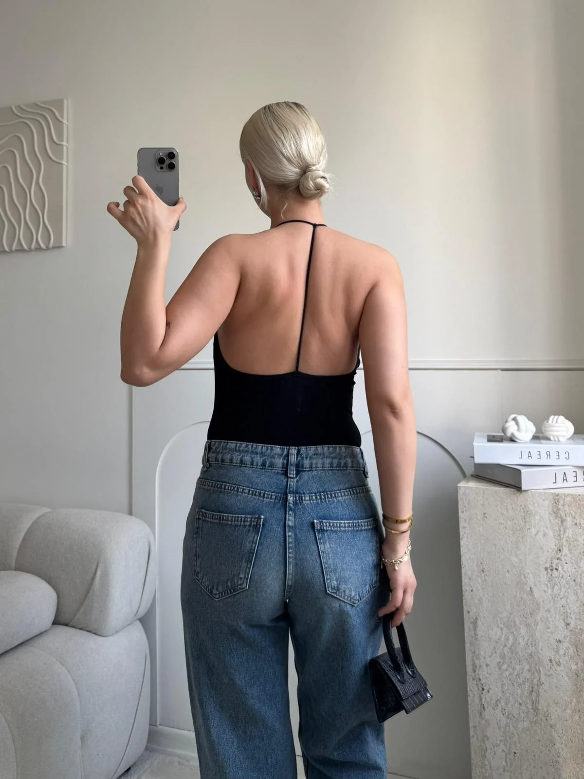 Sırt Dekolte Bodysuit - SİYAH