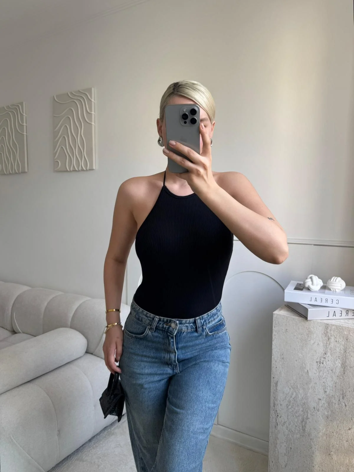 Sırt Dekolte Bodysuit - SİYAH