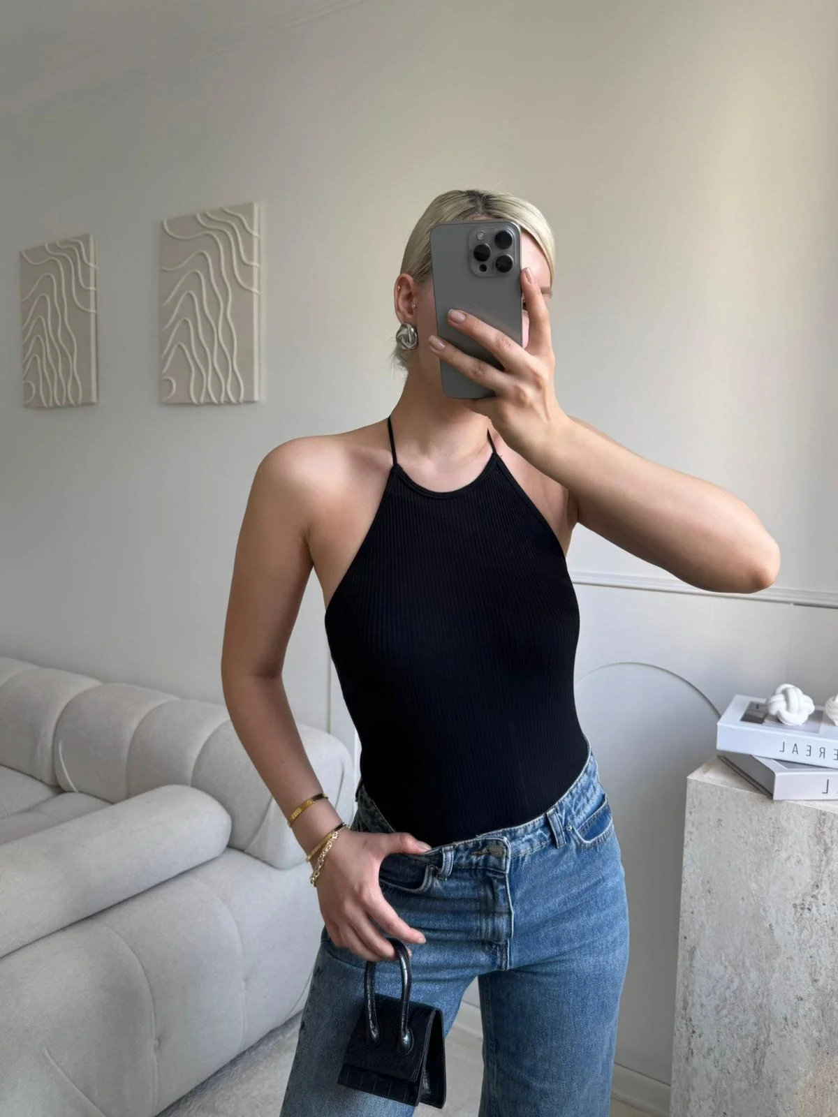 Sırt Dekolte Bodysuit - SİYAH