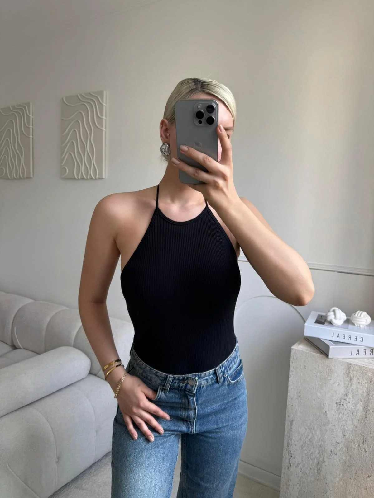 Sırt Dekolte Bodysuit - SİYAH