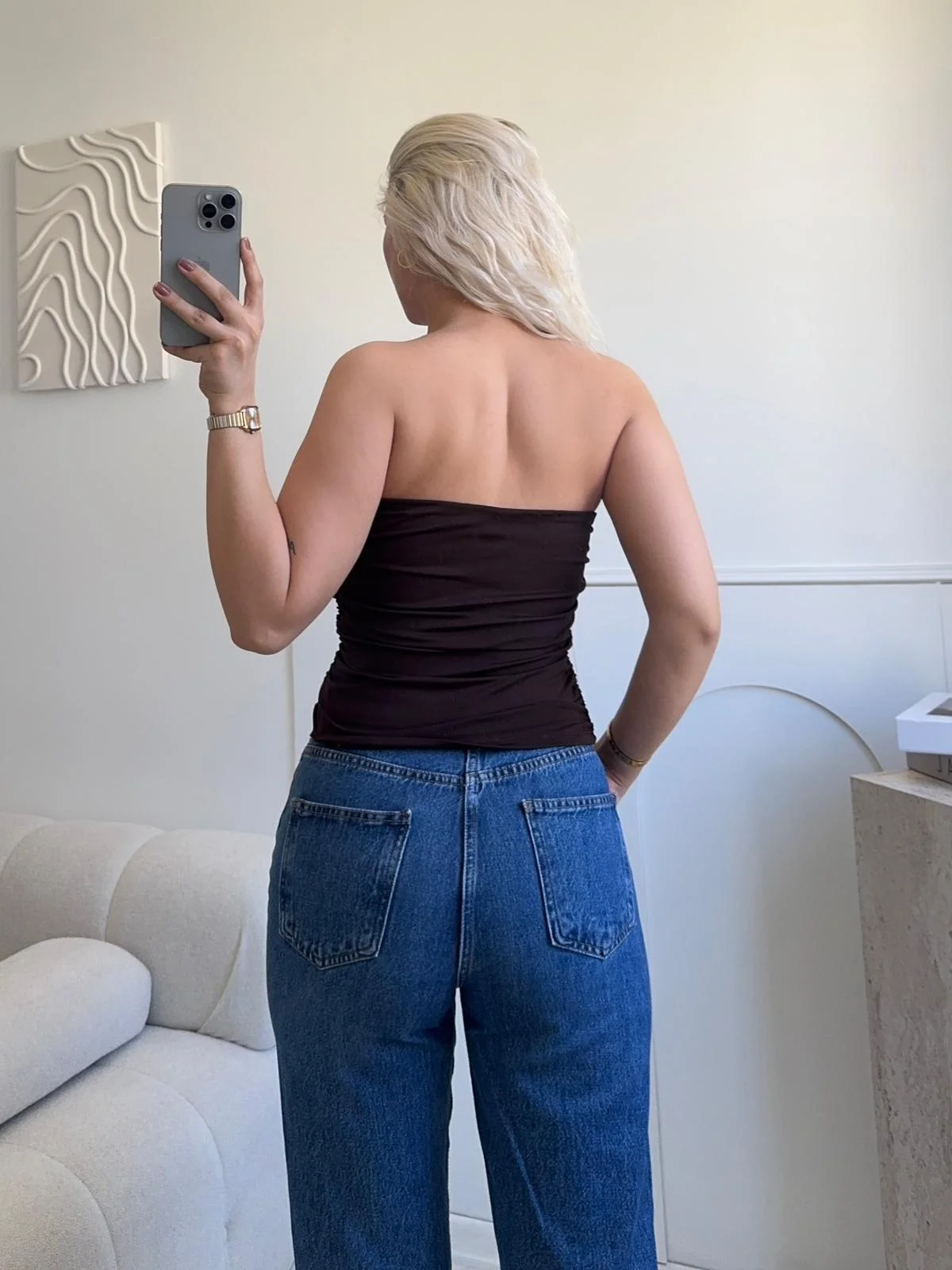 V Yaka Büstiyer Crop - KAHVE