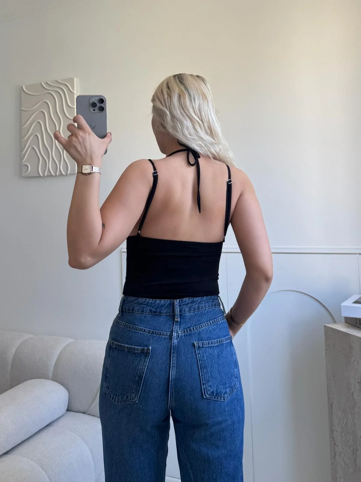 Boyun Geçmeli Güpürlü Bodysuit - SİYAH