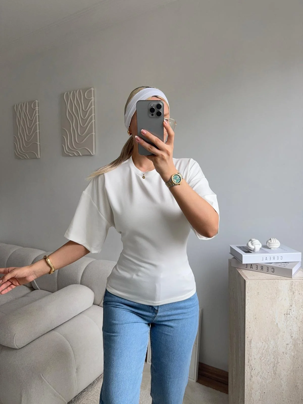 Arkası Bağcıklı Bluz - BEYAZ