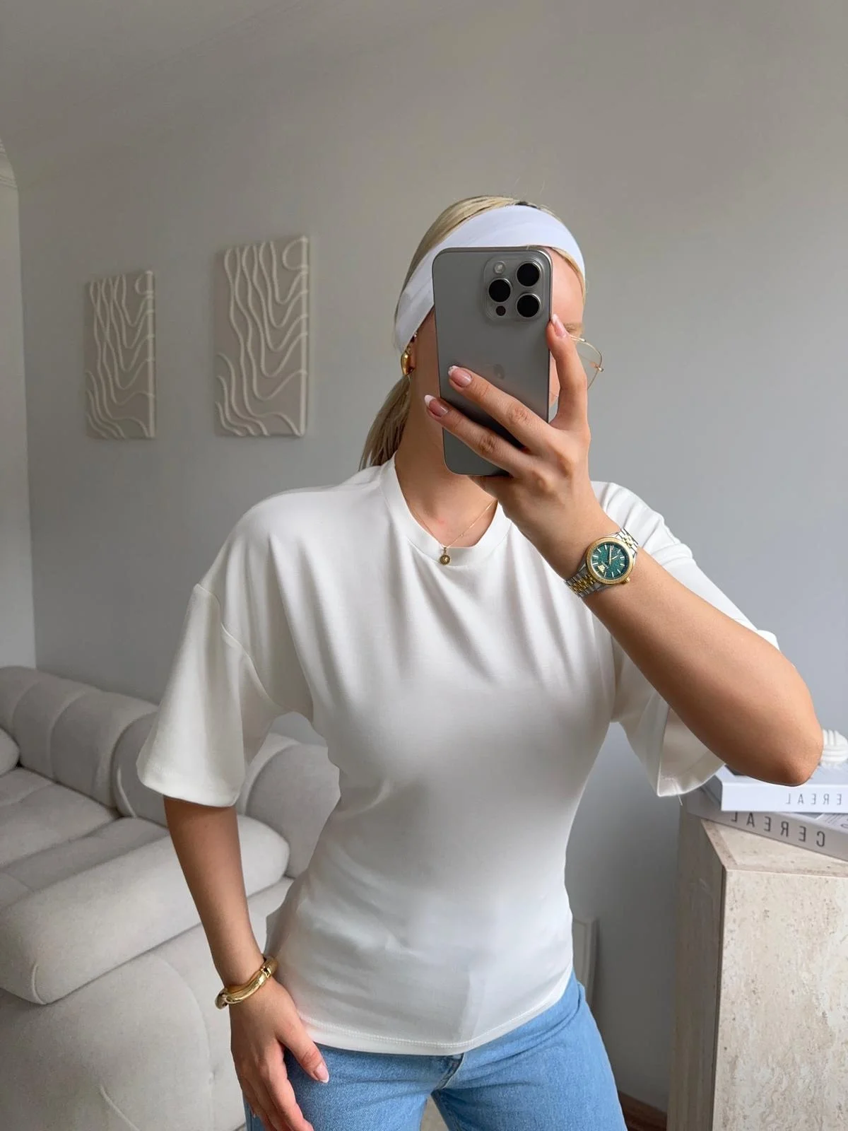 Arkası Bağcıklı Bluz - BEYAZ