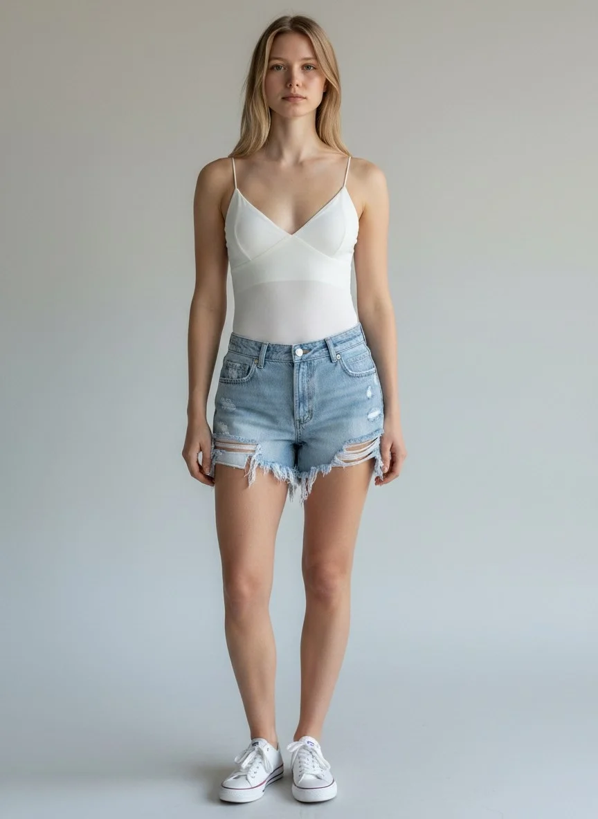 Askılı Biyeli Bodysuit - BEYAZ