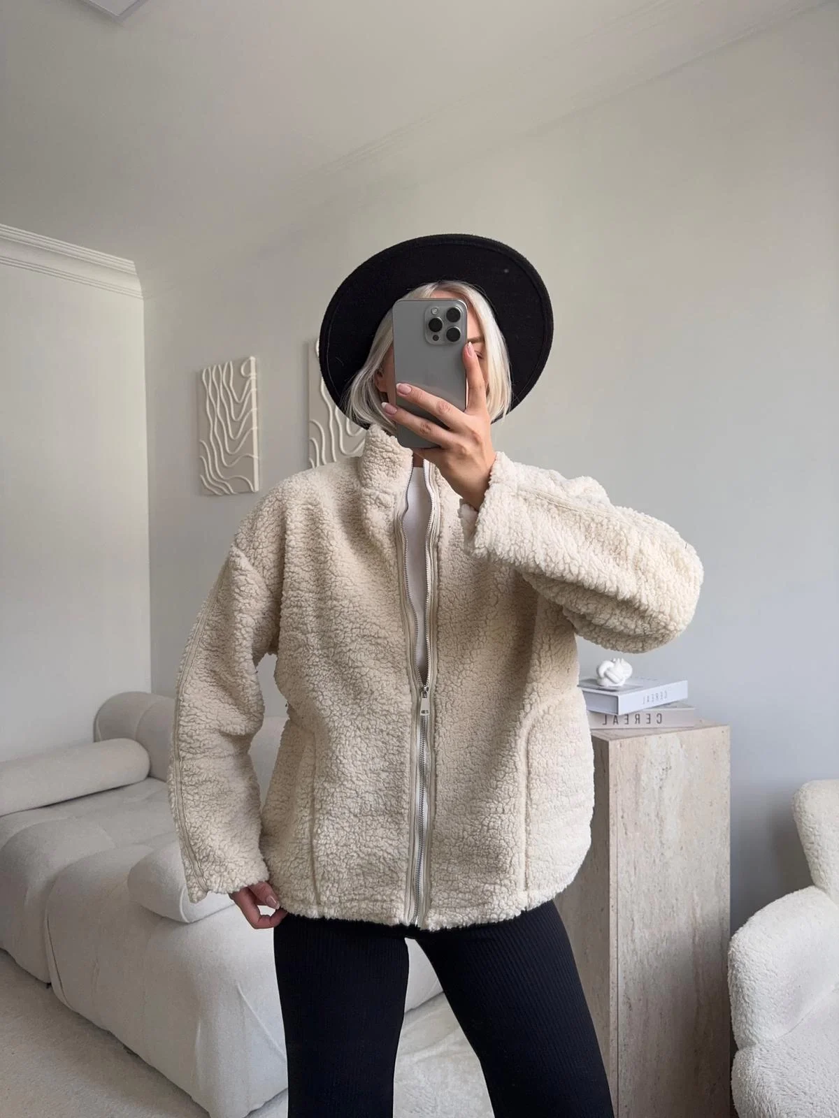 Astarlı Cozy Peluş Ceket - BEJ