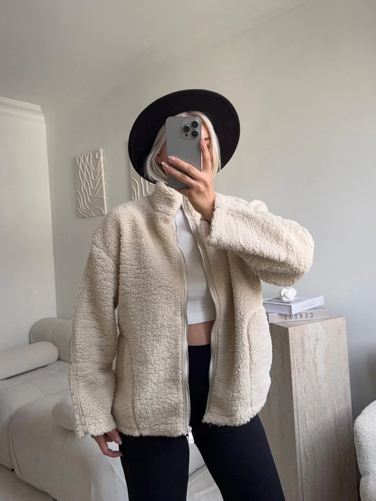 Astarlı Cozy Peluş Ceket - BEJ