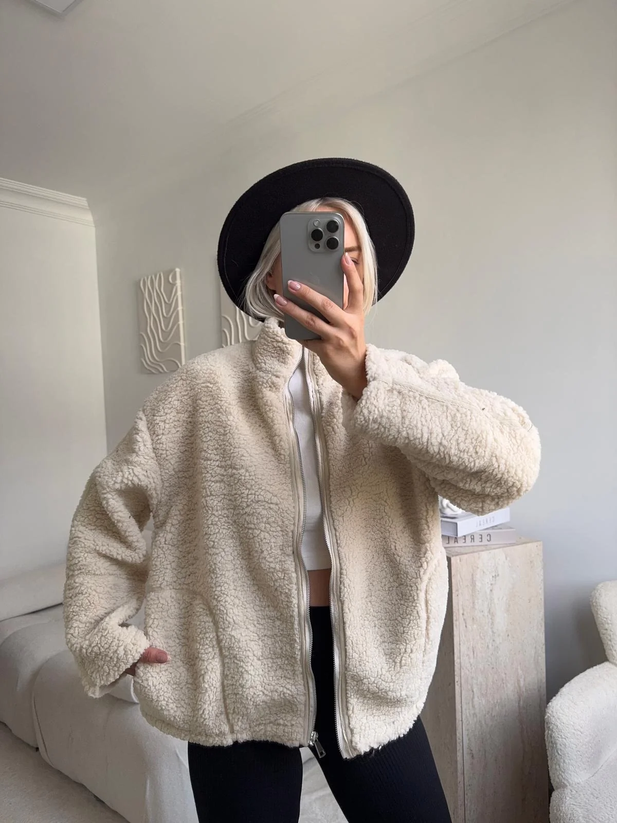 Astarlı Cozy Peluş Ceket - BEJ