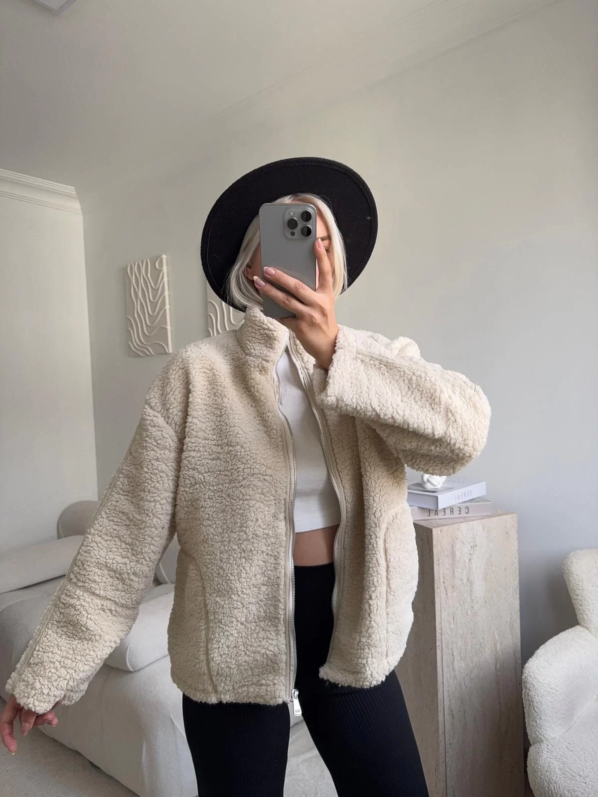 Astarlı Cozy Peluş Ceket - BEJ