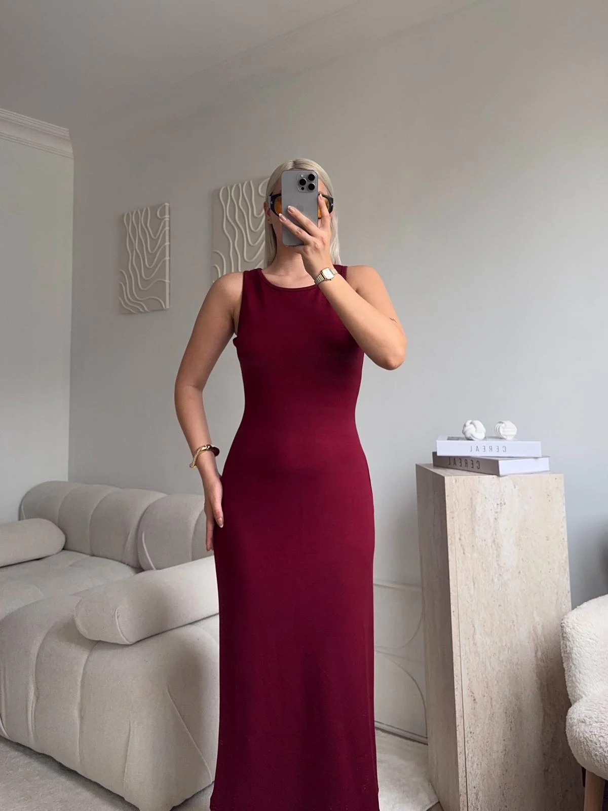 Athena Sweat Elbise Takım - BORDO