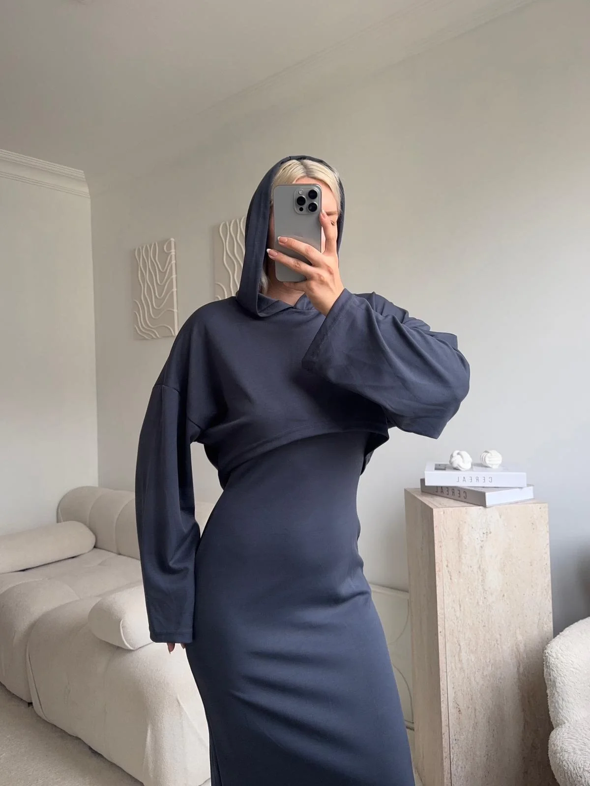 Athena Sweat Elbise Takım - GRİ