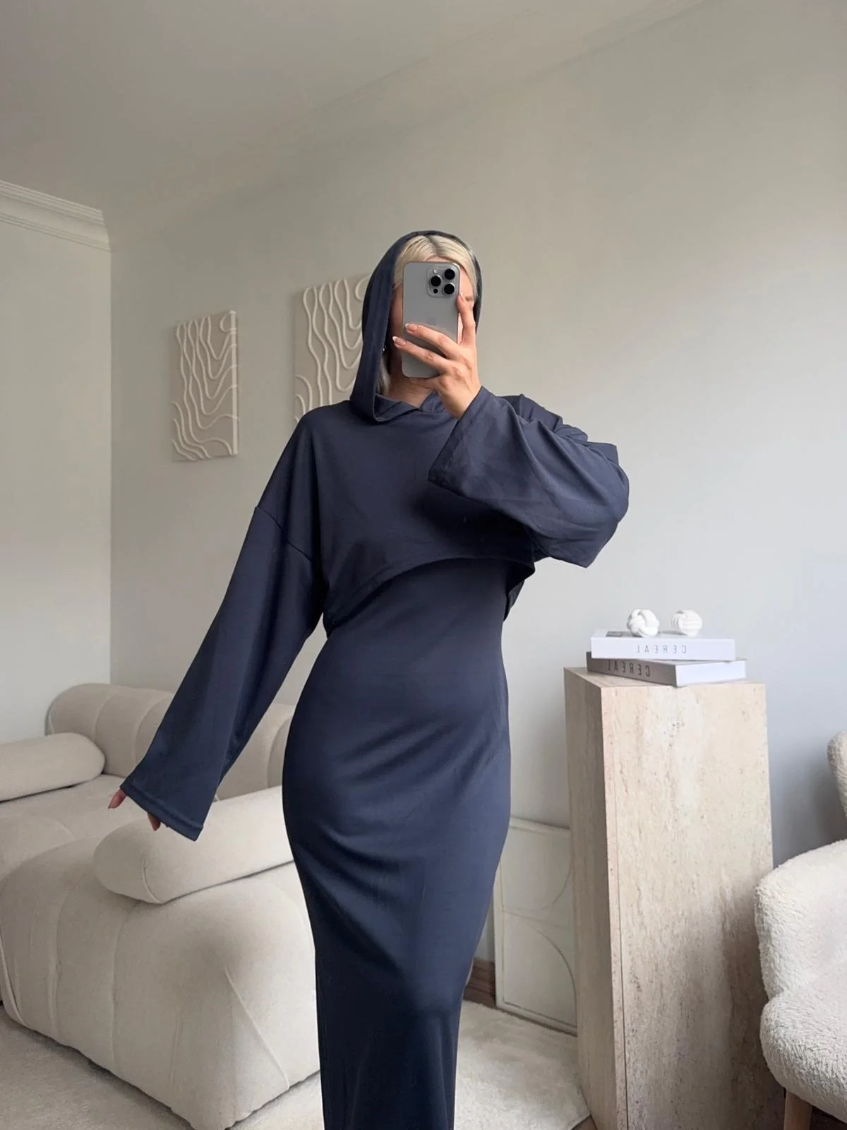 Athena Sweat Elbise Takım - GRİ