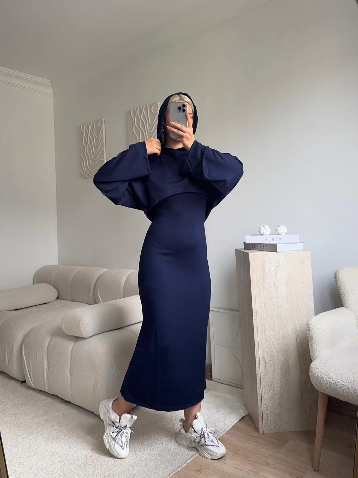 Athena Sweat Elbise Takım - LACİVERT