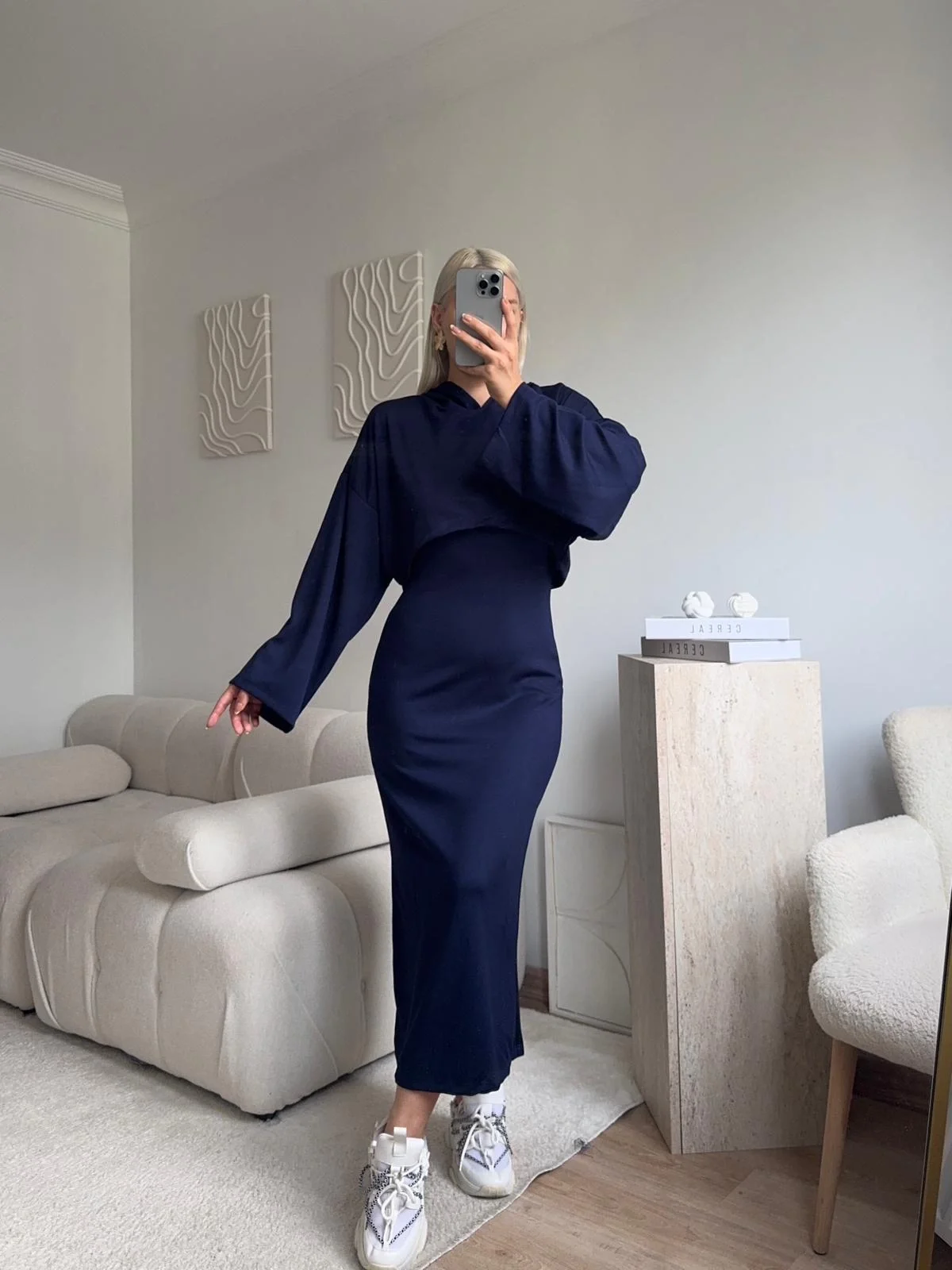 Athena Sweat Elbise Takım - LACİVERT