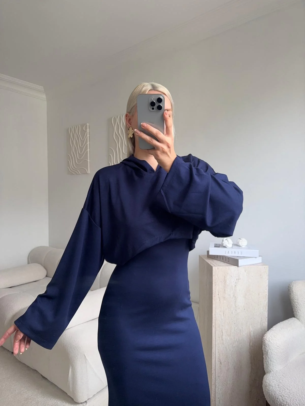 Athena Sweat Elbise Takım - LACİVERT