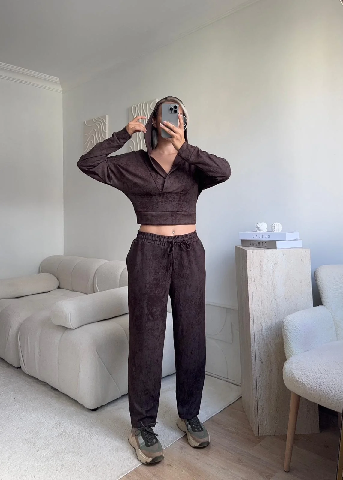 Batik Modal İkili Takım - KAHVE