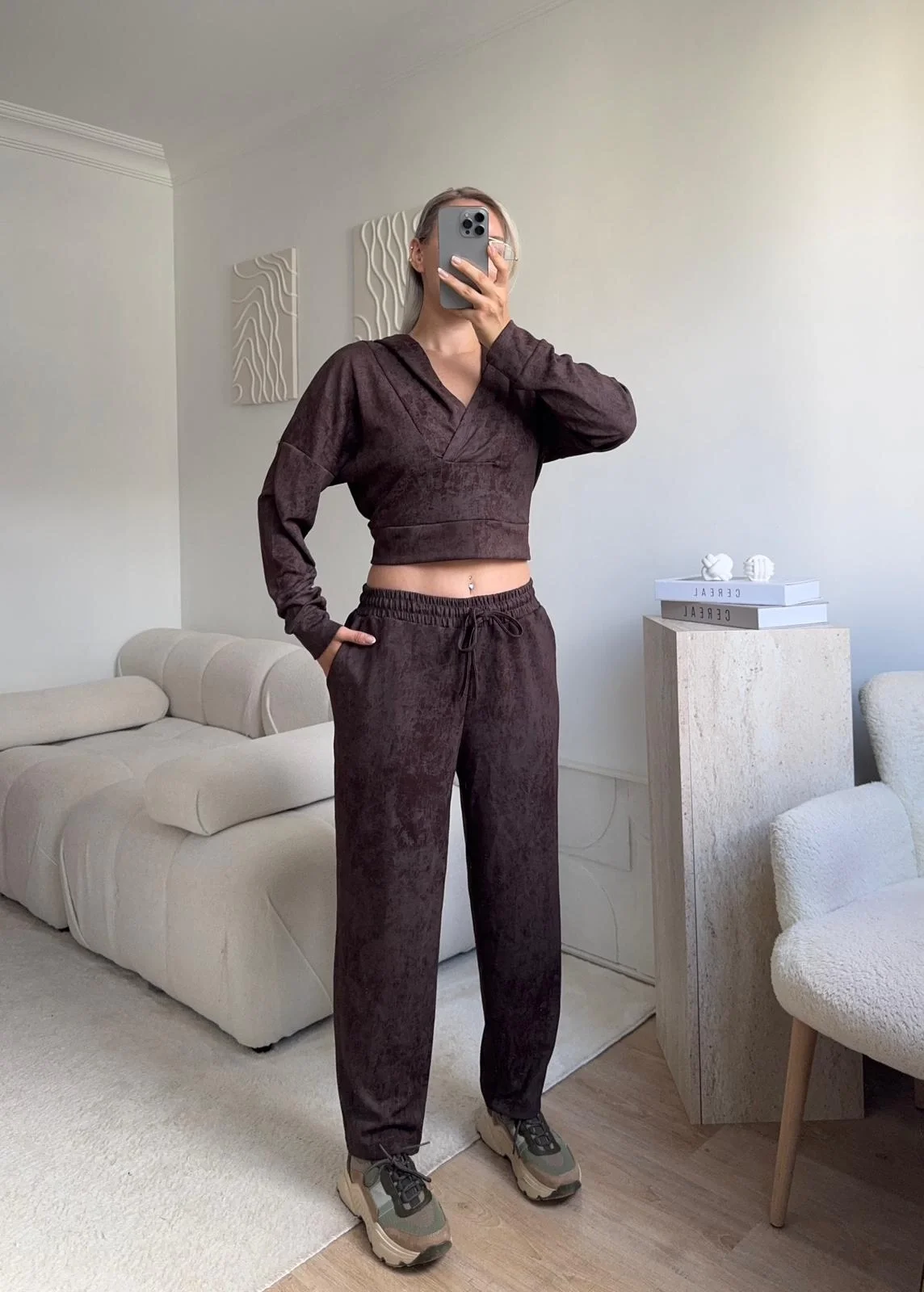 Batik Modal İkili Takım - KAHVE