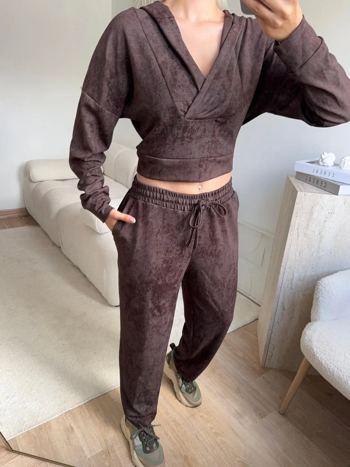 Batik Modal İkili Takım - KAHVE