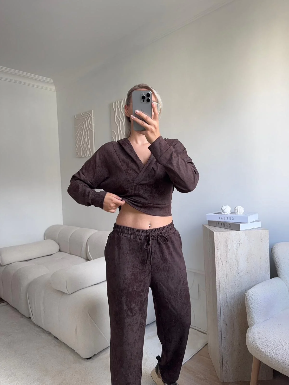 Batik Modal İkili Takım - KAHVE