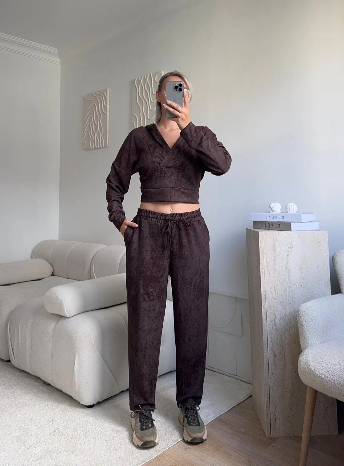 Batik Modal İkili Takım - KAHVE