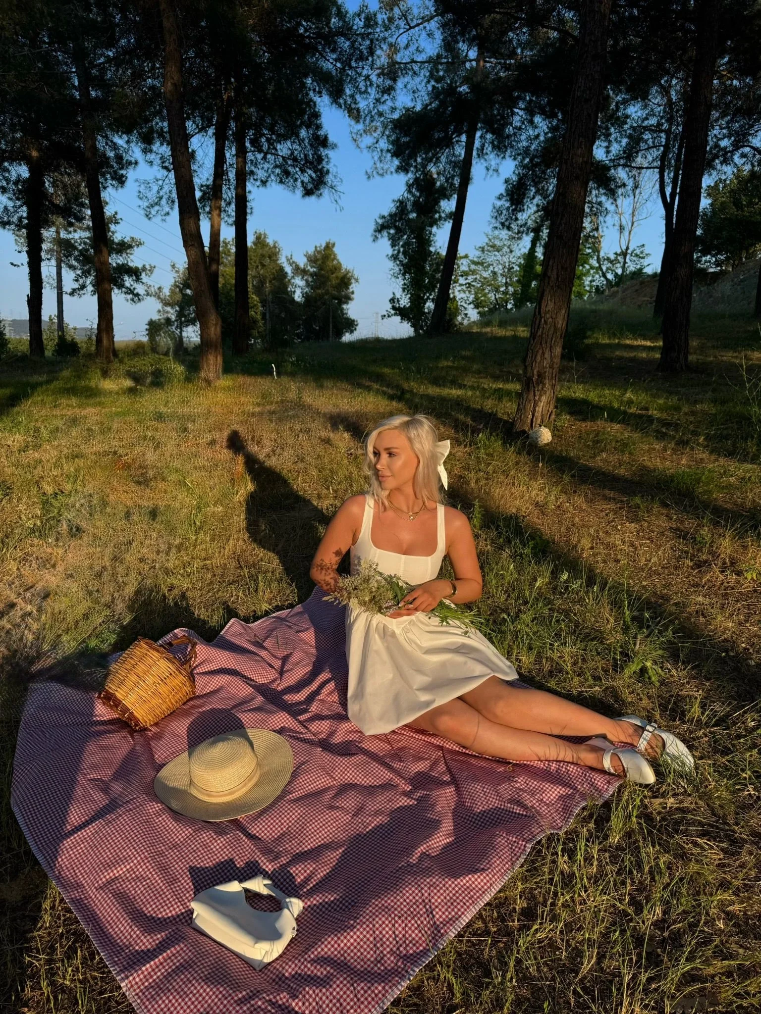 Bel Korse Balon Etek Elbise - BEYAZ