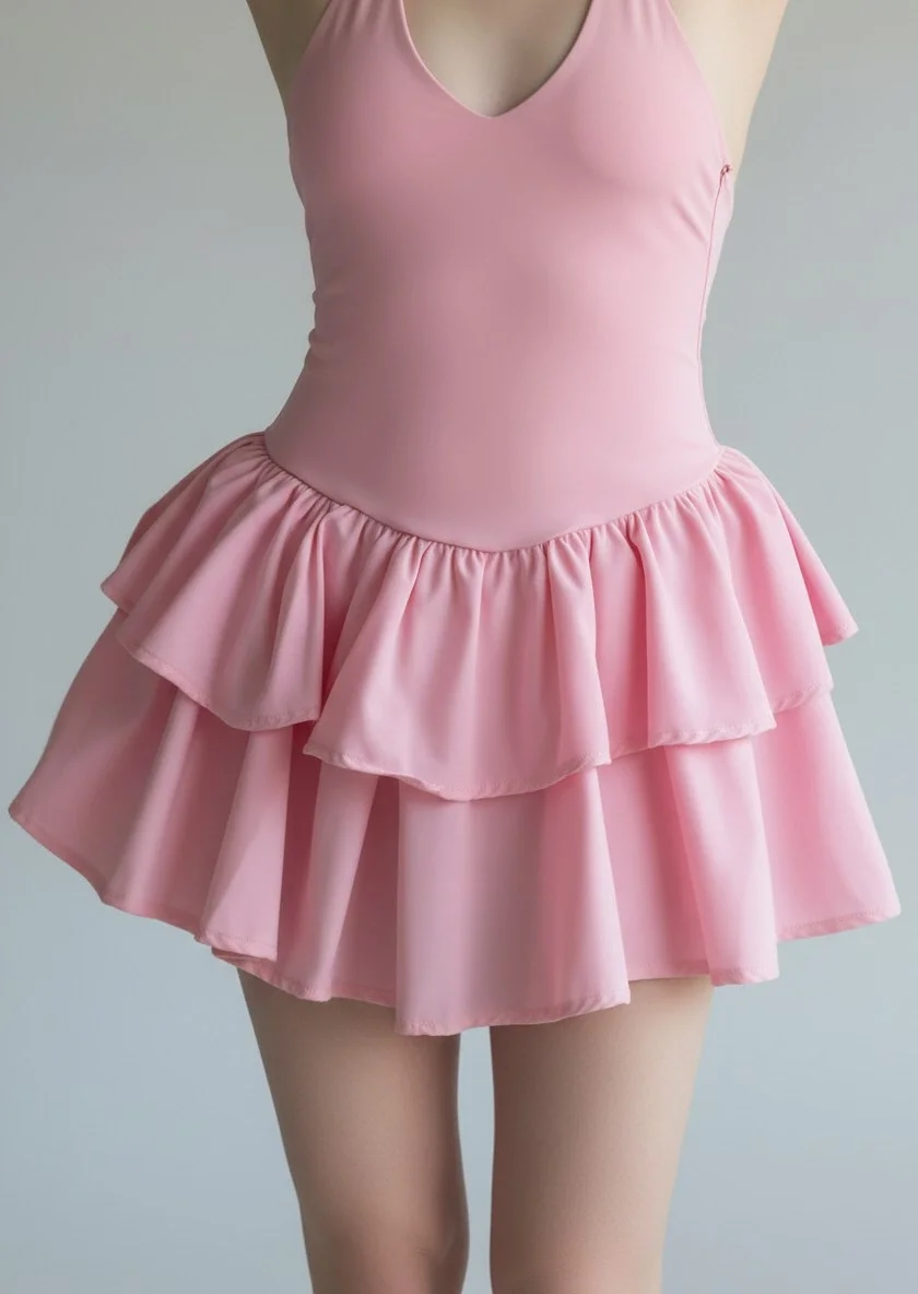 Bella Eteği Şortlu Elbise - PEMBE