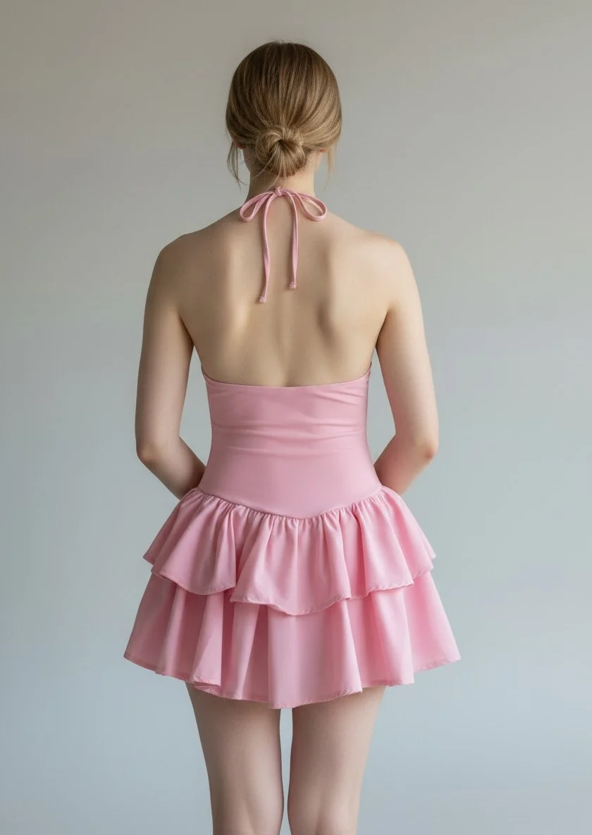 Bella Eteği Şortlu Elbise - PEMBE