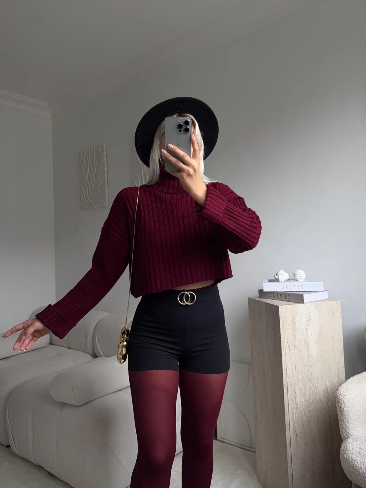 Boğazlı Triko Kazak - BORDO