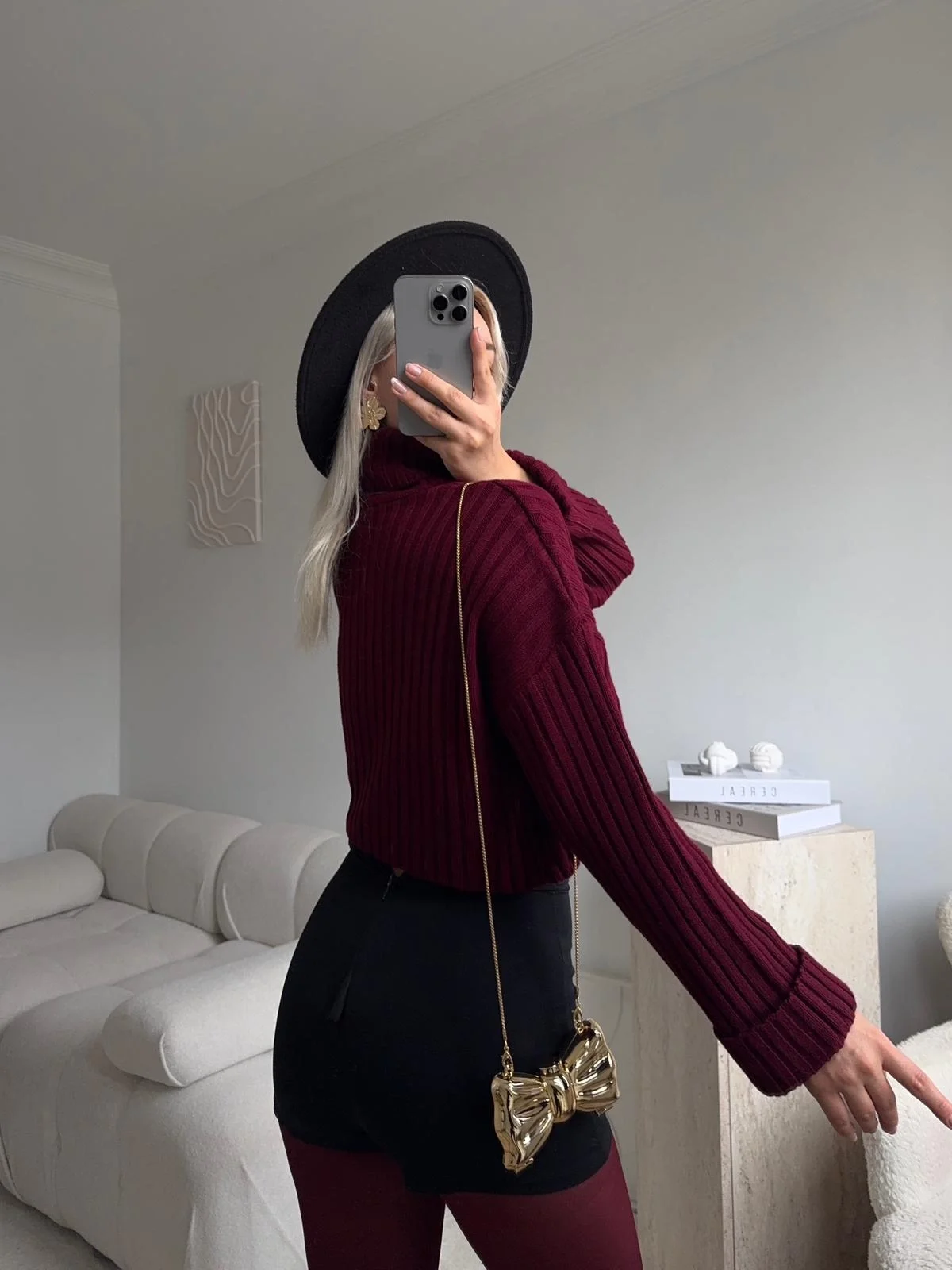 Boğazlı Triko Kazak - BORDO