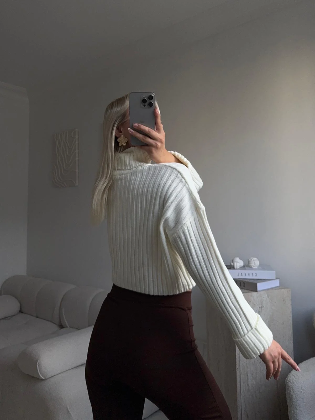 Boğazlı Triko Kazak - EKRU