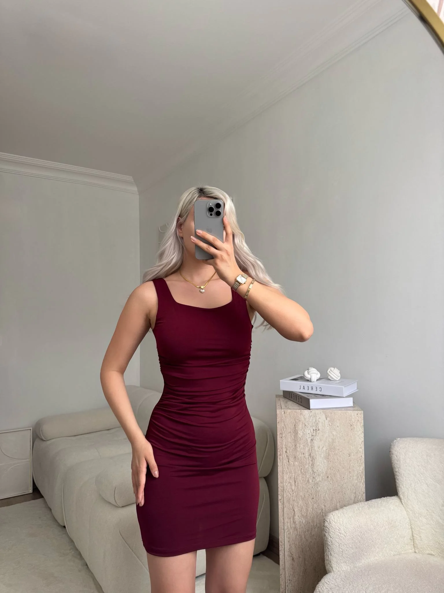 Büzgü Detaylı Mini Elbise - MÜRDÜM