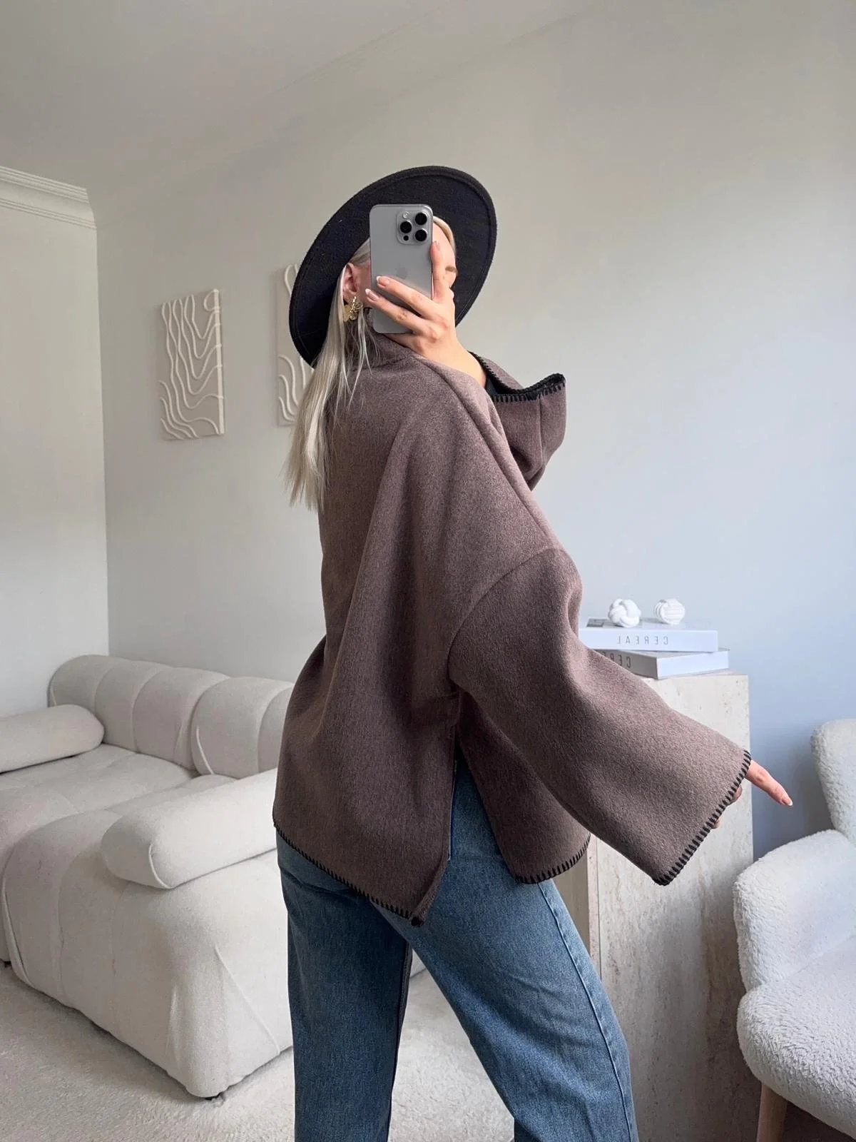 Contrast Oversize Kaban - KAHVE