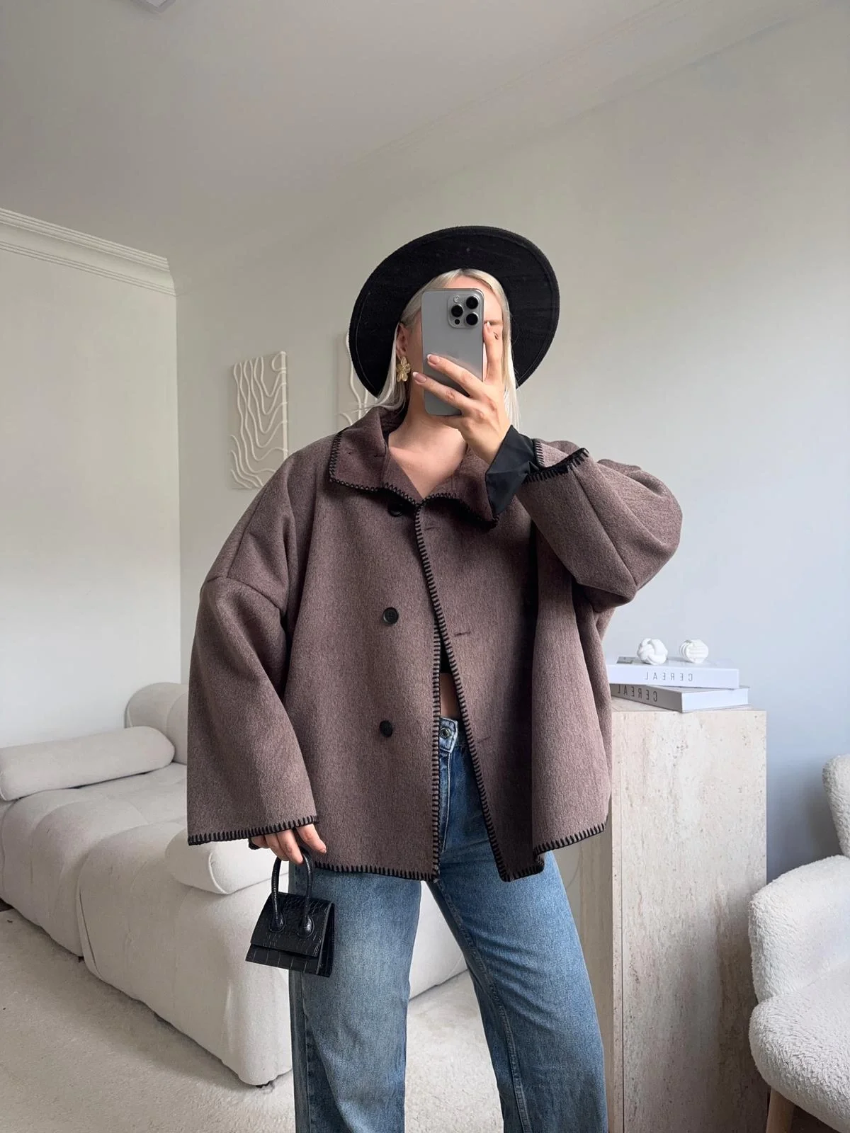 Contrast Oversize Kaban - KAHVE