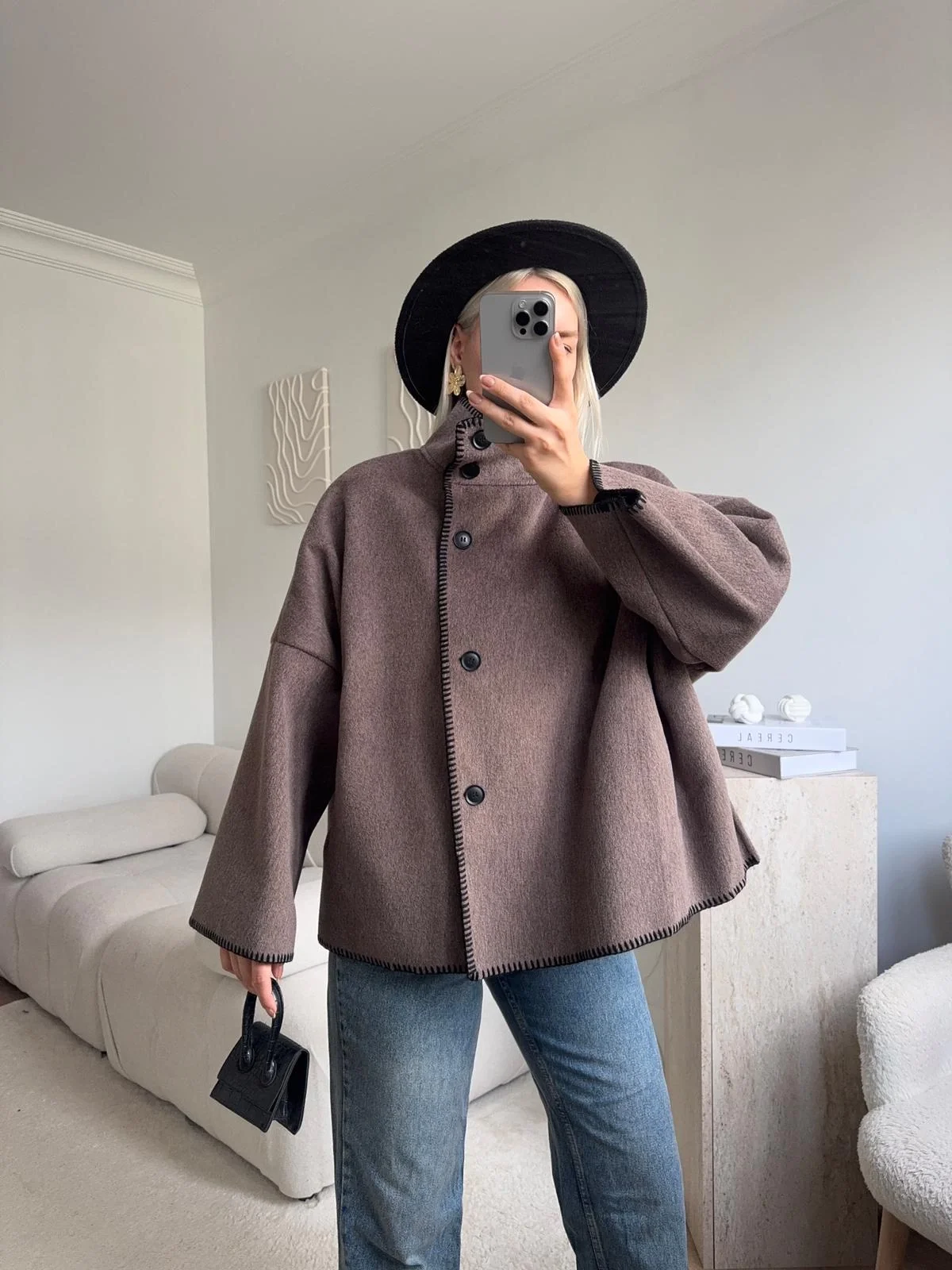 Contrast Oversize Kaban - KAHVE