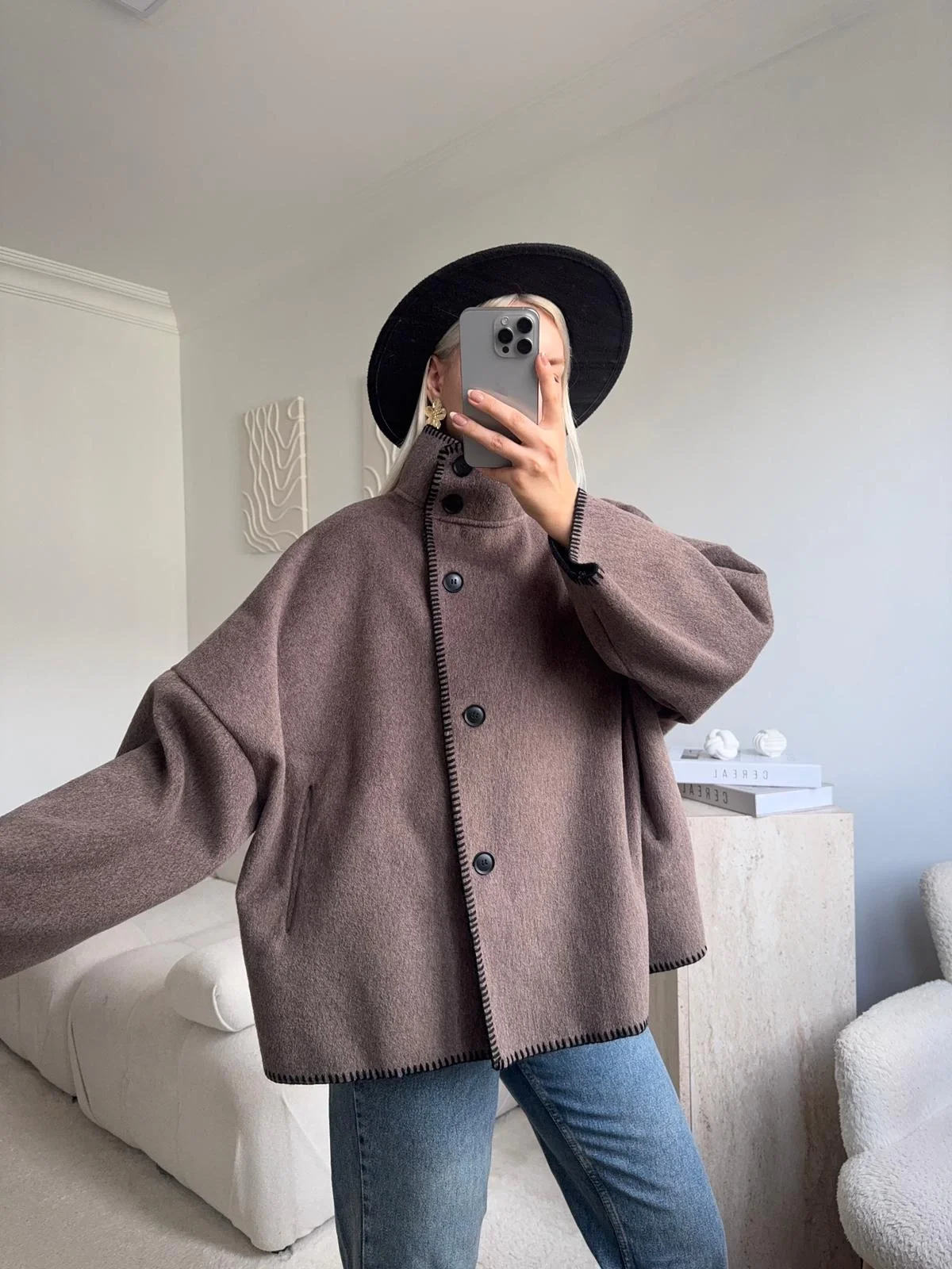 Contrast Oversize Kaban - KAHVE